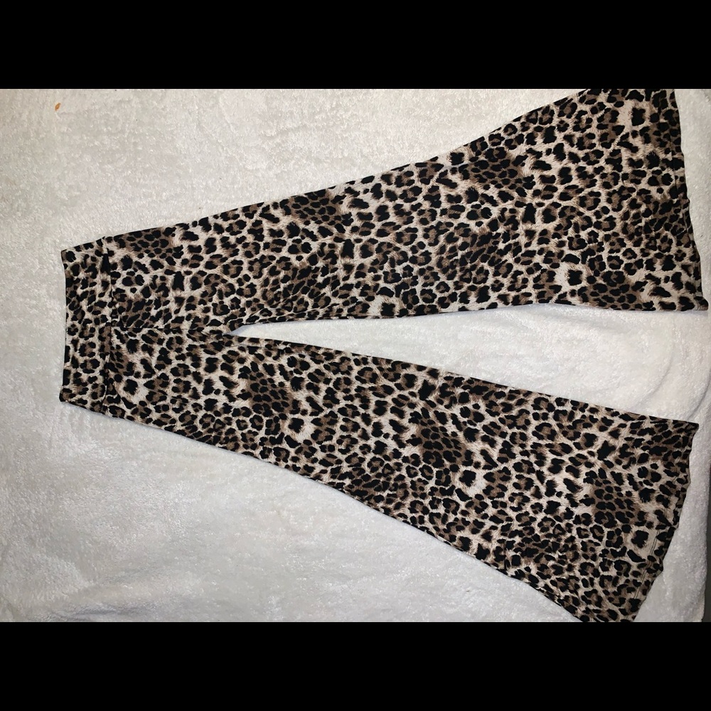 Stylish leopard bell bottoms